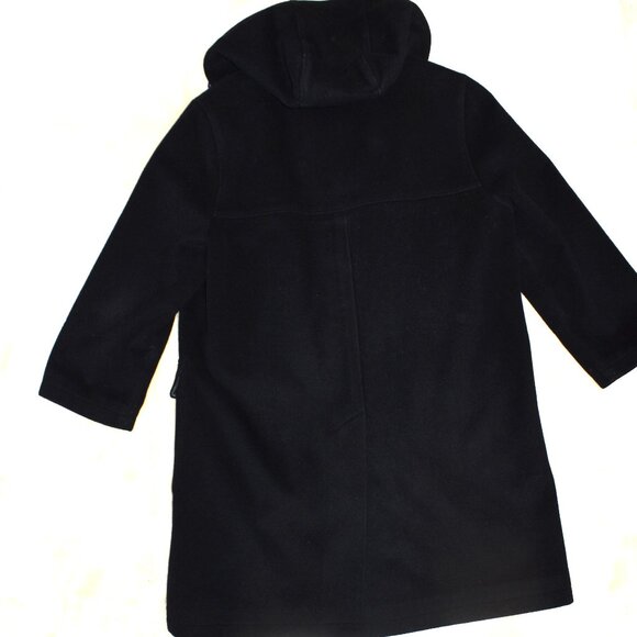 Vintage Calvin Klein Wool Hooded Long Coat Black Size 14 Medium Wool Blend - Picture 3 of 13